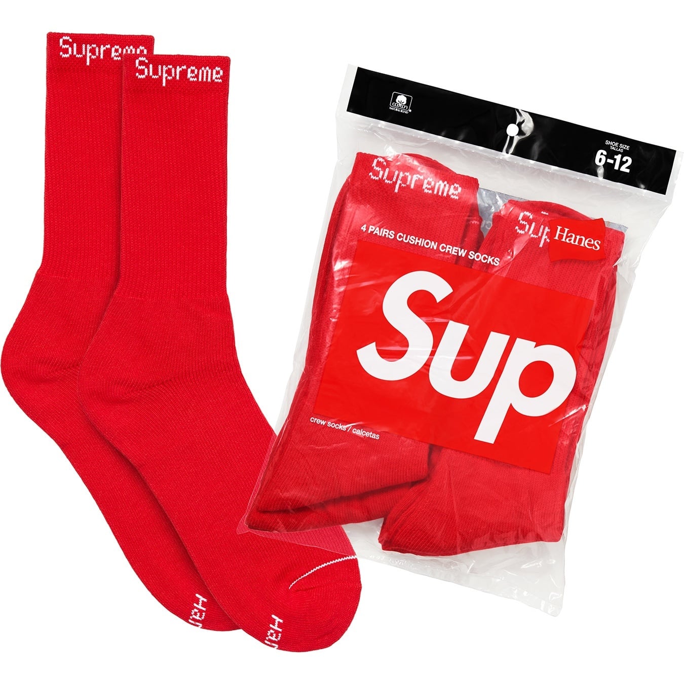Supreme®/Hanes® Crew Socks (4 Pack) view 2